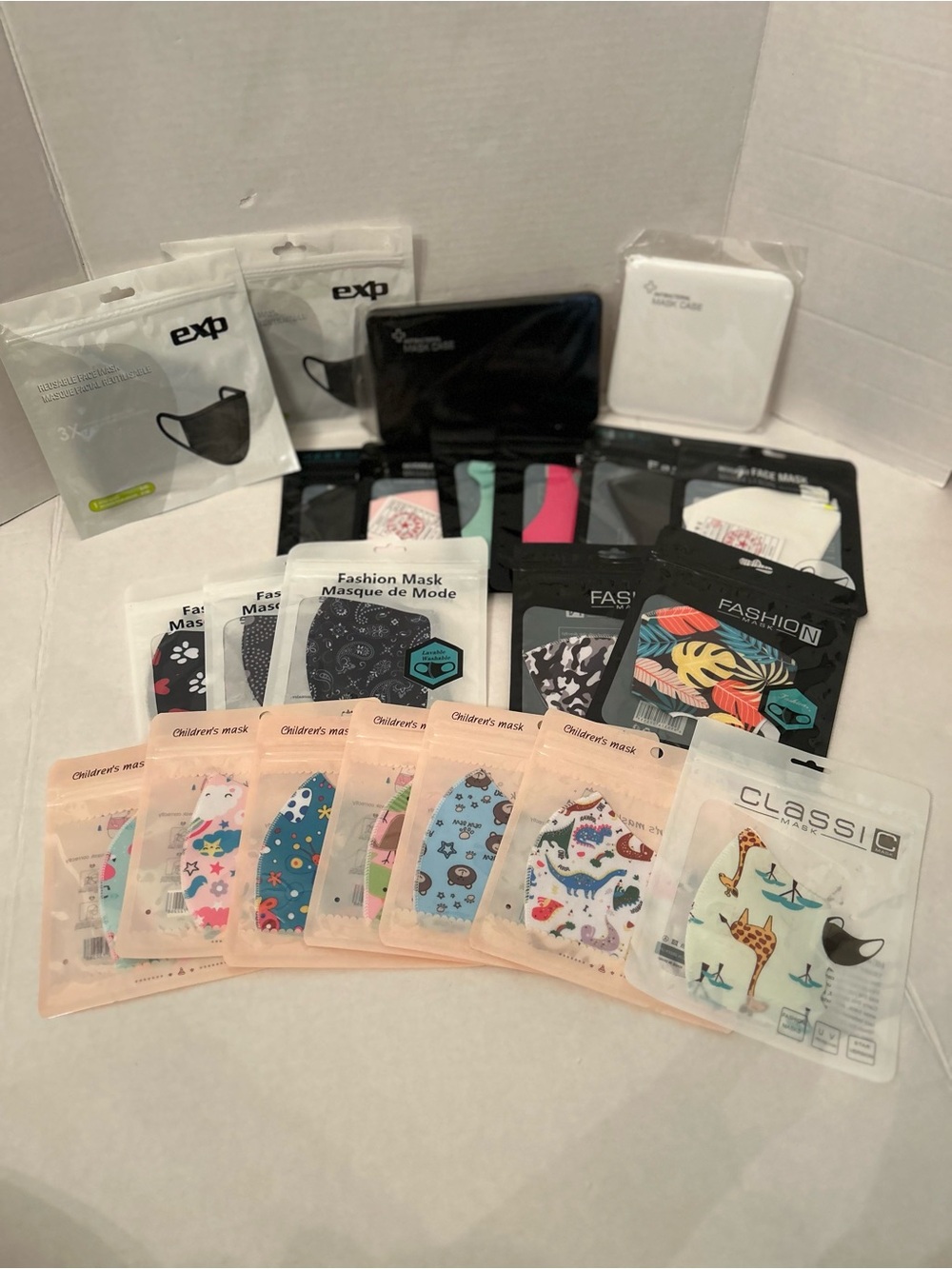 Lot of Adults & Kids Fashion Face Masks & Cases - Multi-Color Patterns